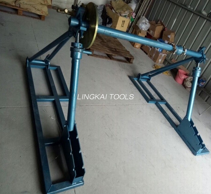 5 Ton Mechanical Cable Drum Jack , Cable Drum Elevator For Cable